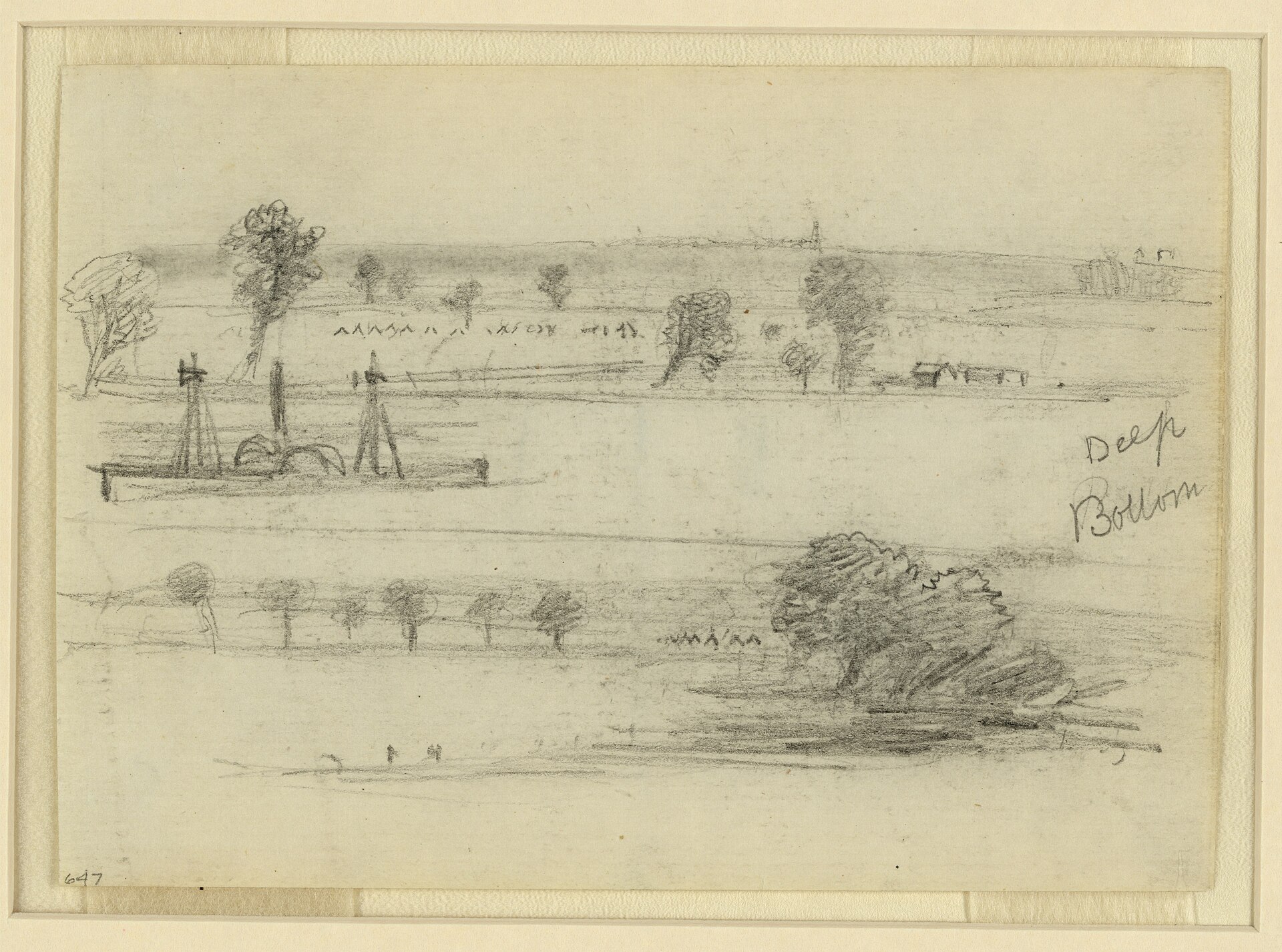 Alfred R. Waud's wartime sketch of Deep Bottom on the James River, Virginia