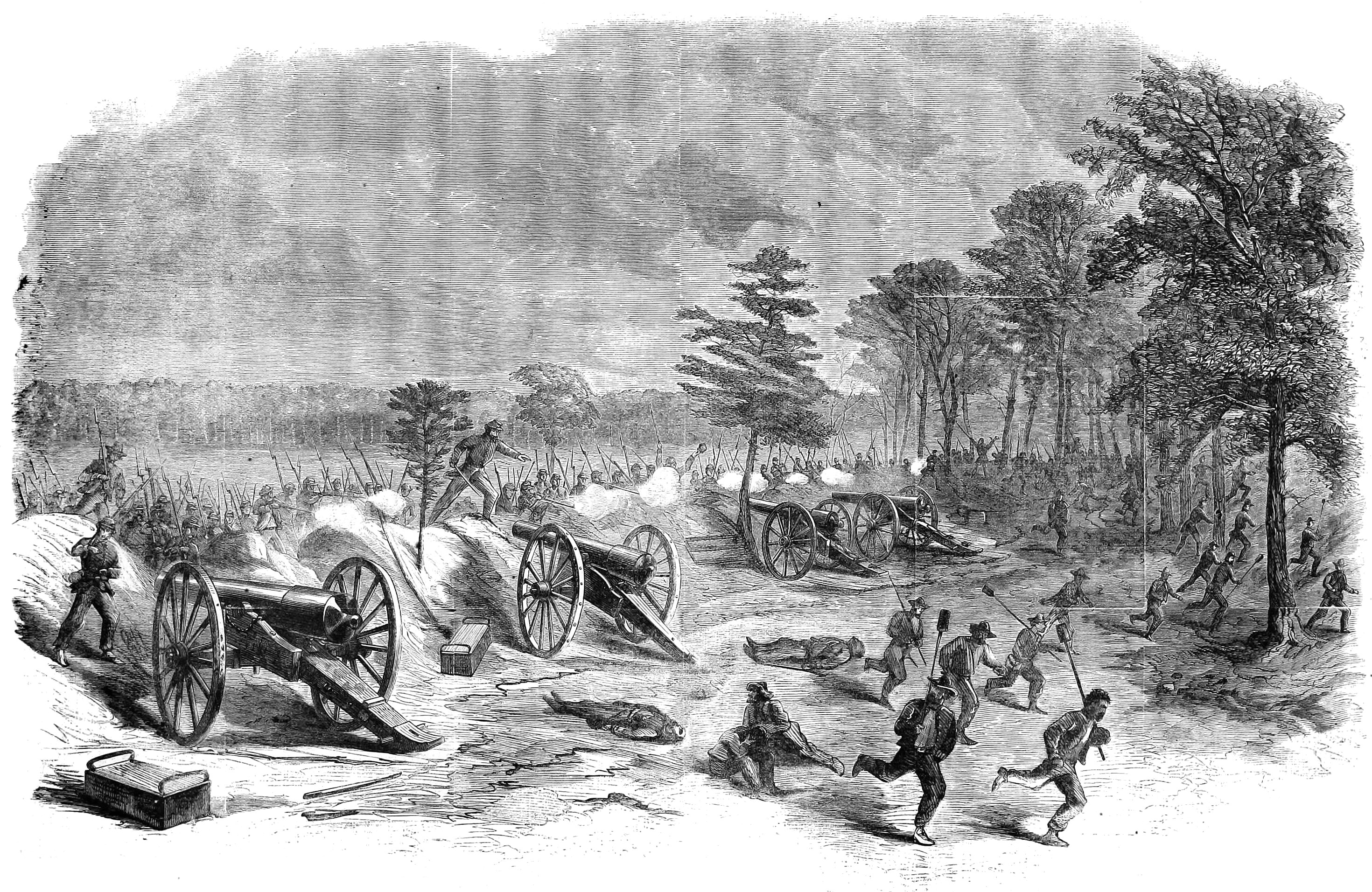 Harper's Weekly engraving, "Capture of Four Guns," Deep Bottom, Virginia, July 27, 1864